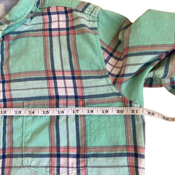 Pepe Jeans Mens Ruskin Twill Plaid Casual Button Down Shirt Slim Fit Mint Green - Picture 8 of 16